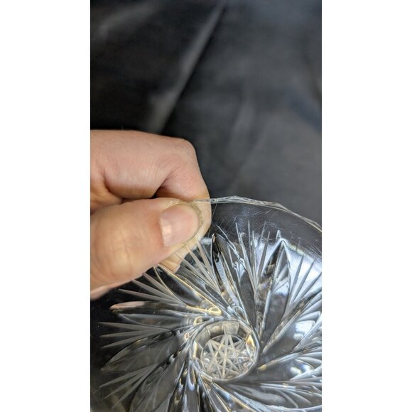 vintage Pressed Glass Pinwheel Base Candlesticks / Candle Holder For 3/4" Candle - Picture 3 of 10